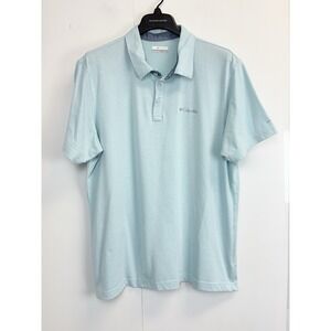 Columbia‎ Men's Omni-Wick Short Sleeve Golf Polo Shirt Size XL Blue Cotton Blend